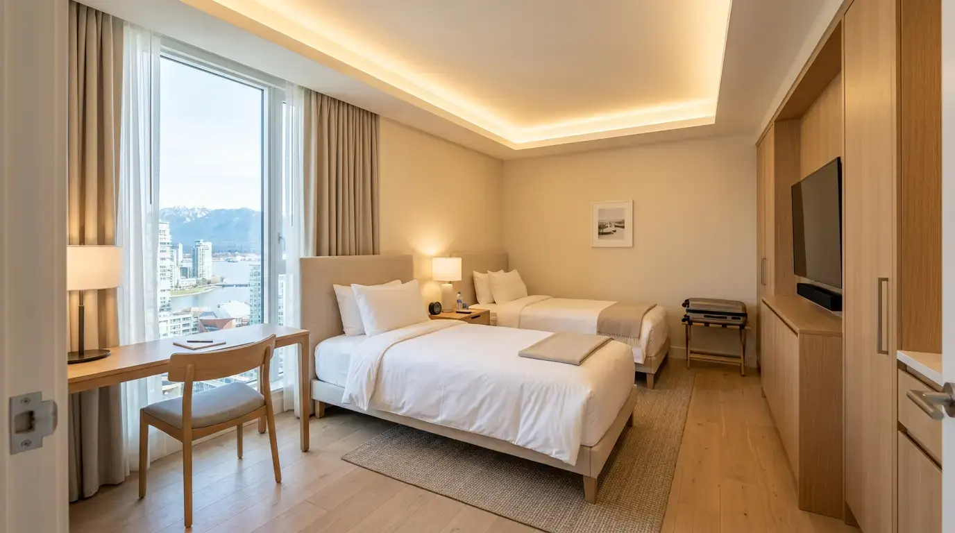 Vancouver hotel guest room custom furniture