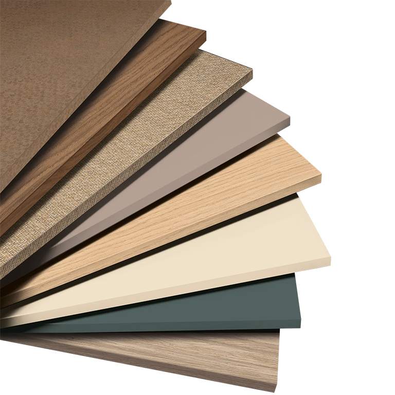 Furniture board materials and finish samples