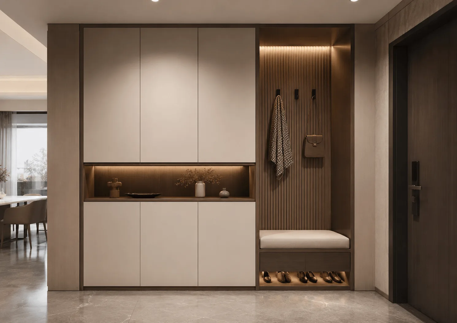 Custom entryway cabinet and foyer storage