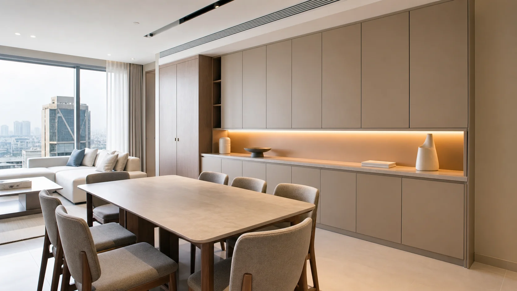 Saudi Arabia apartment dining sideboard and wall storage custom furniture