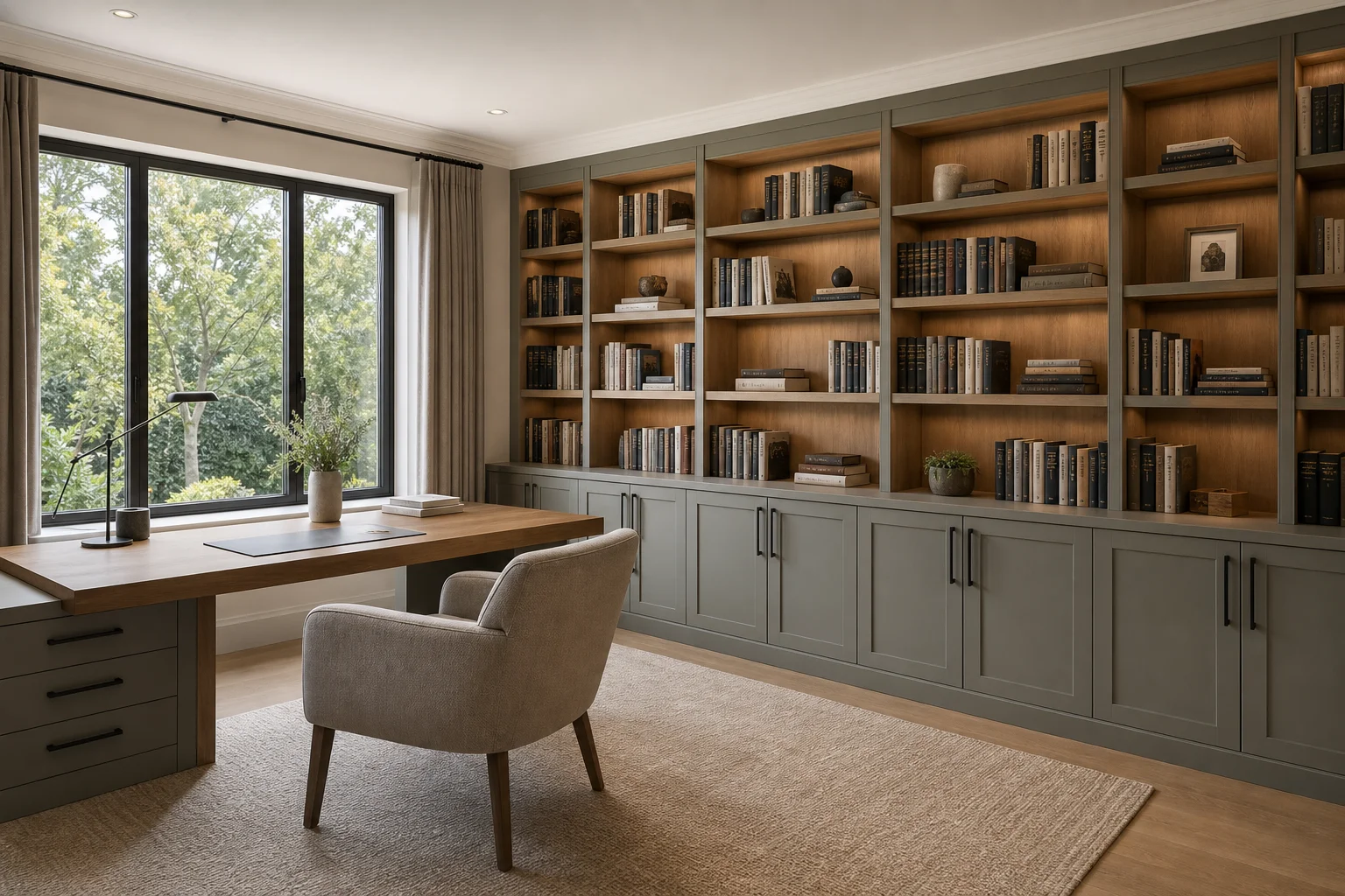 Luxury furniture New Zealand private study joinery
