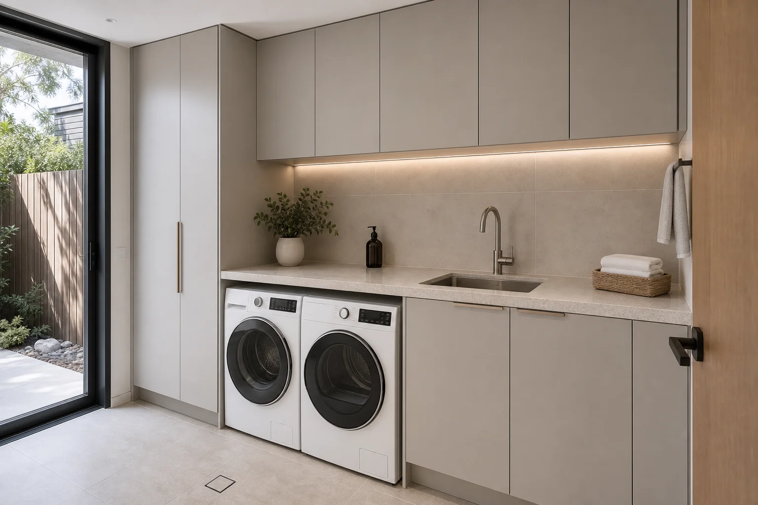 Melbourne townhouse project laundry cabinetry