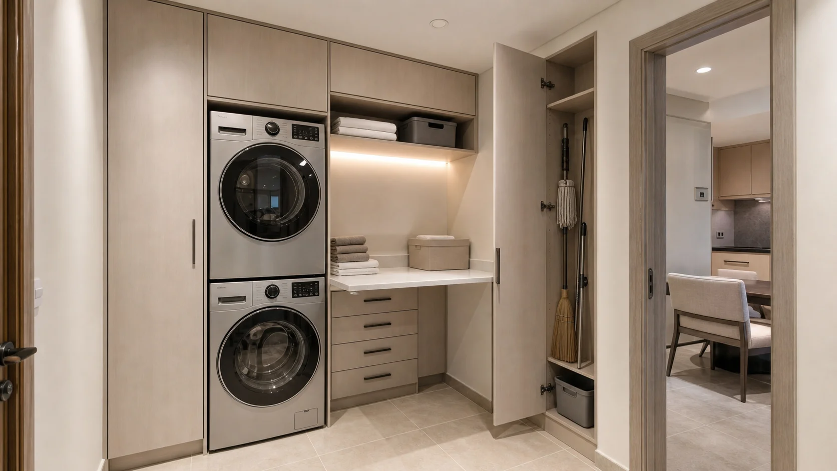 Saudi Arabia apartment laundry and utility cabinet custom storage