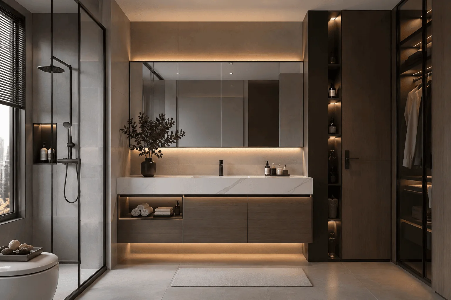 Whole house bathroom vanity solution