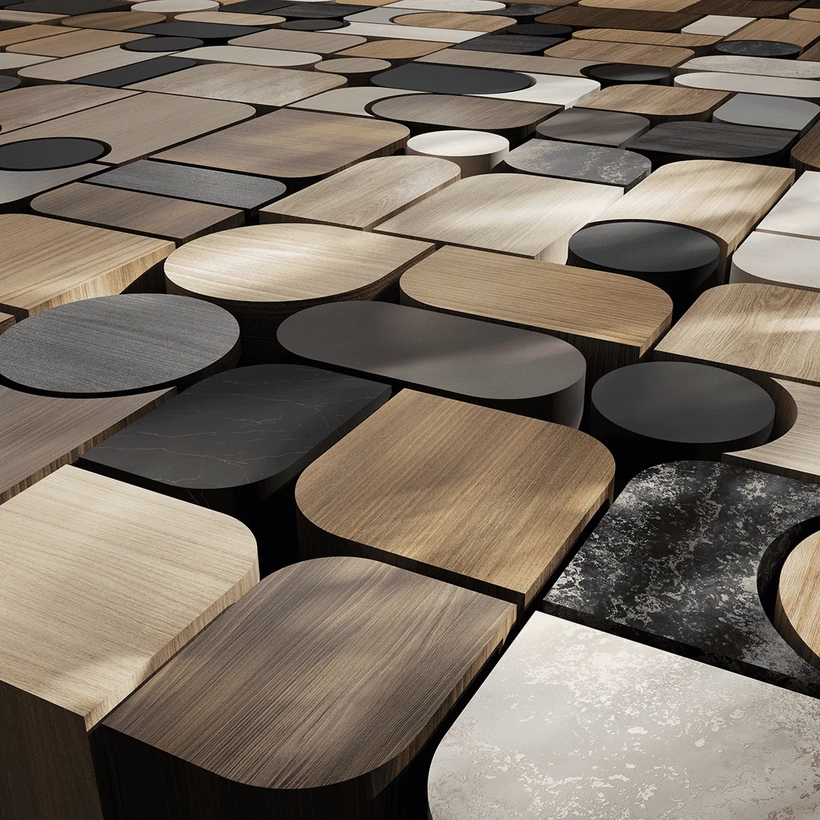 Wood grain and solid color cabinet finish options