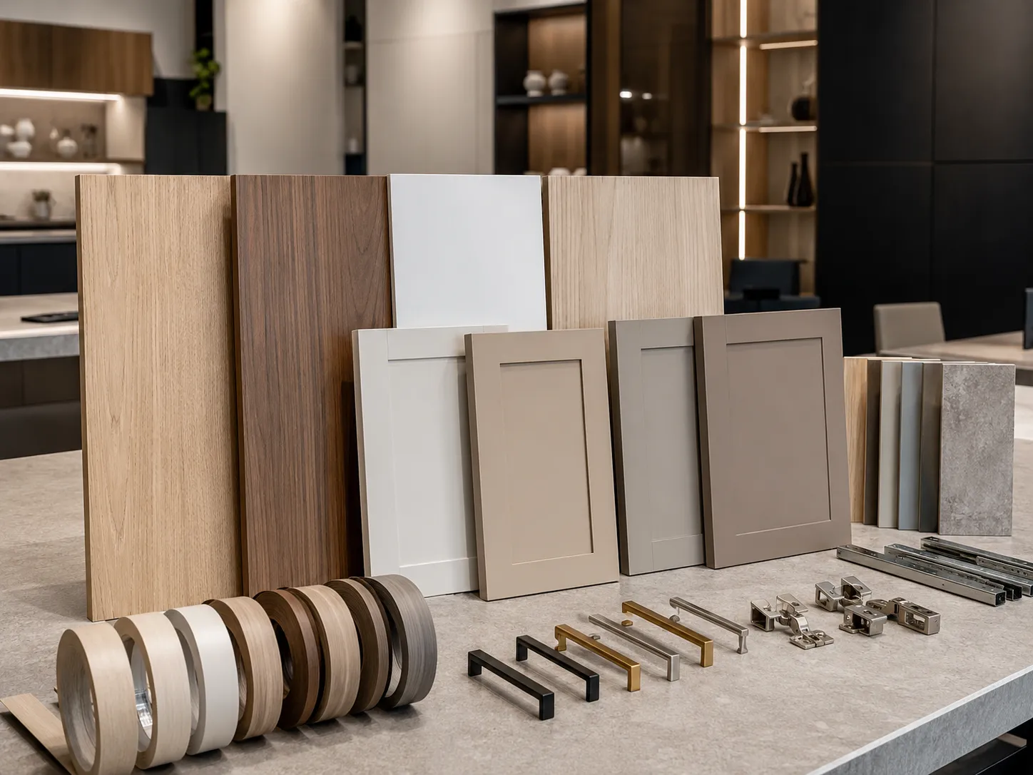 Custom cabinet material, color and hardware matching