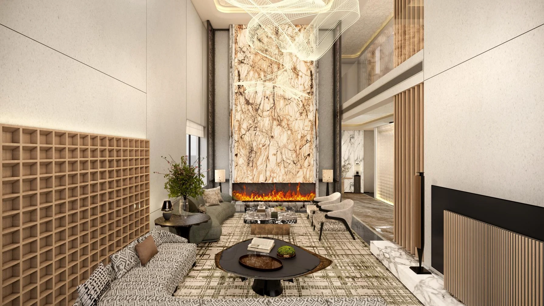 Luxury three-storey villa interior proposal in Oman