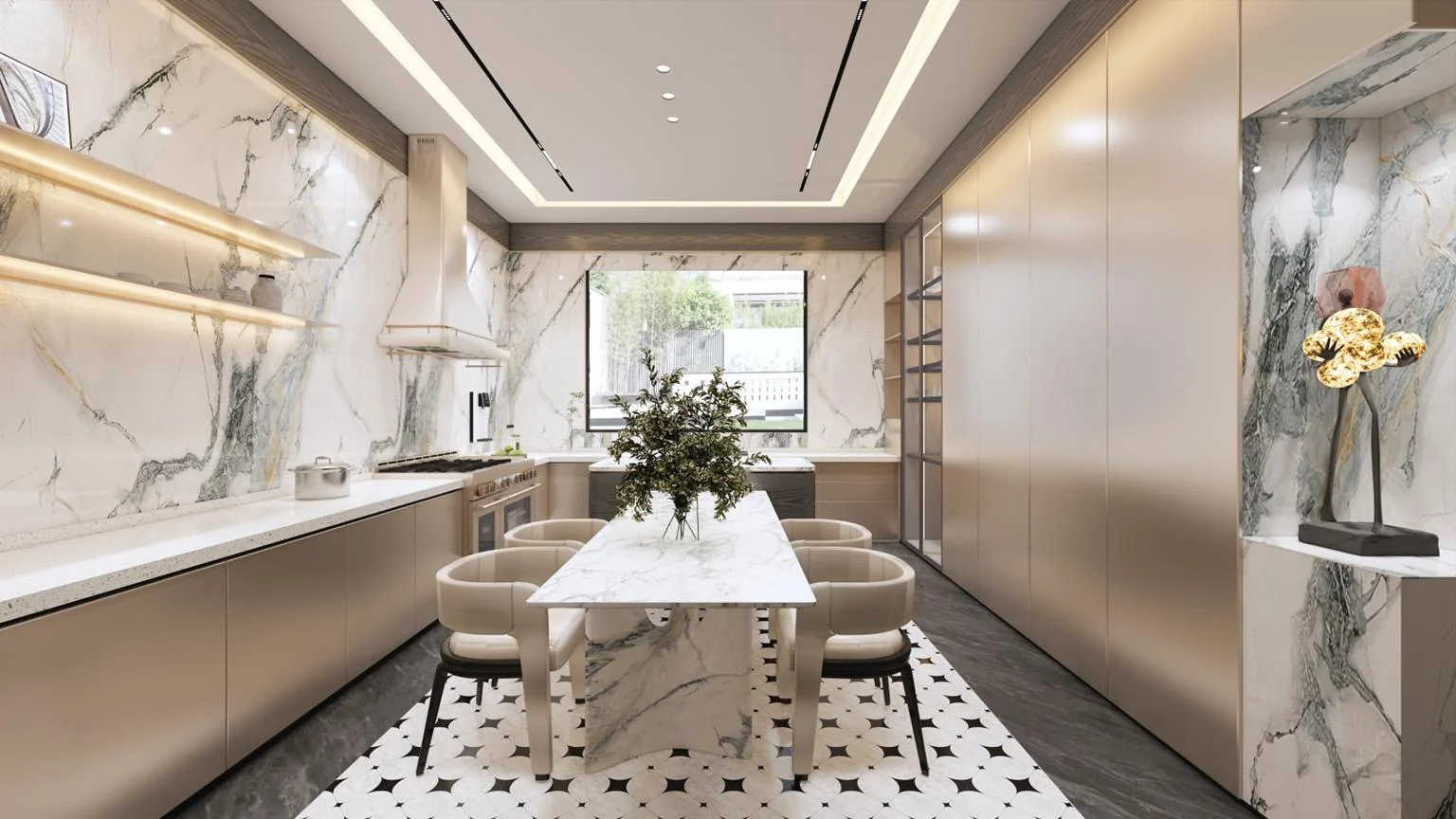 Custom kitchen for an Oman villa interior project